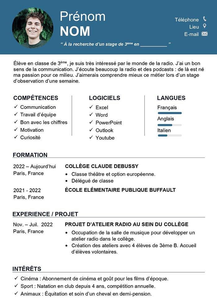 Guide pas à pas: Comment rédiger un CV efficace pour un stage de 3ème